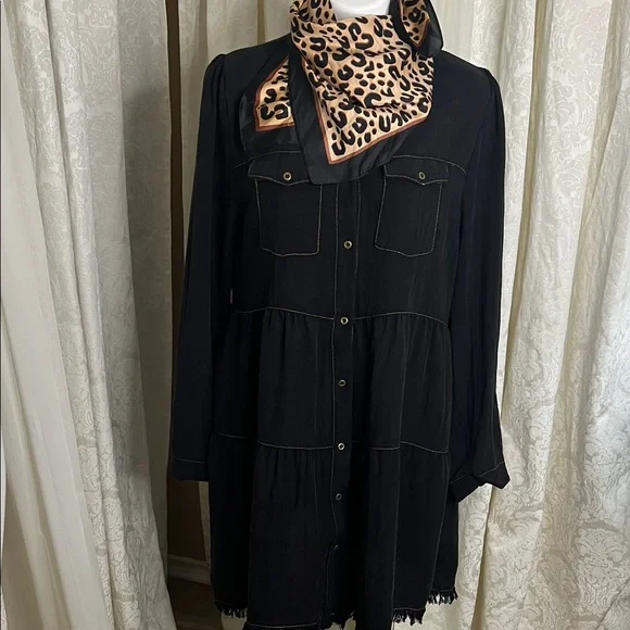 Umgee Black Long Sleeve Dress - Picture 1 of 6